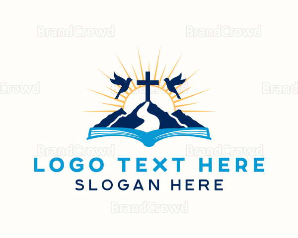 Spiritual Mountain Bible Cross Logo