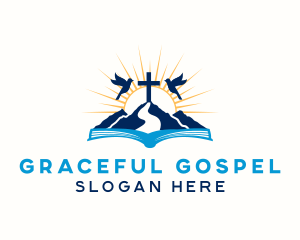 Gospel - Spiritual Mountain Bible Cross logo design