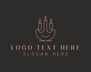 Scented - Candle Decor Candelabra logo design