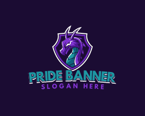 Monster Dragon Shield logo design