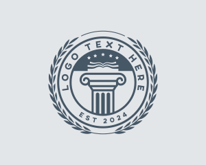 Toga Cap - Column Academia Learning logo design