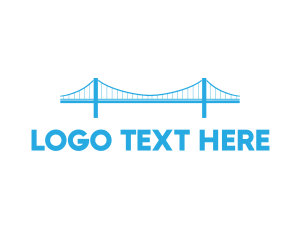 Golden Gate - Blue Anchored Bridge logo design