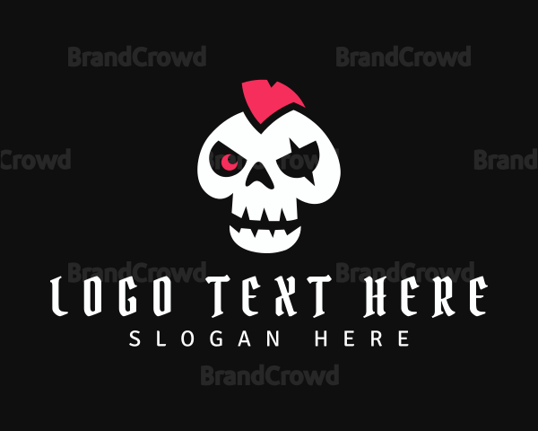 Mohawk Robot Pirate Skull Logo