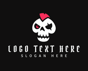 Pirate - Mohawk Robot Pirate Skull logo design