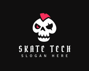 Mohawk Robot Pirate Skull logo design