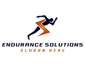Endurance - Lightning Sprinter Man logo design