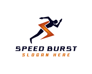 Lightning Sprinter Man logo design