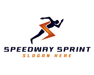 Lightning Sprinter Man logo design