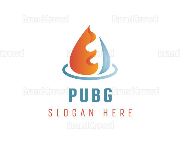 Fire Ice Water Drop Logo