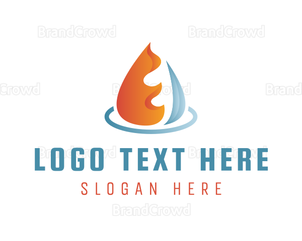 Fire Ice Water Drop Logo