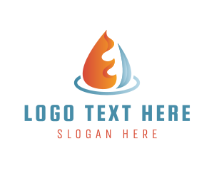 Thermal - Fire Ice Water Drop logo design