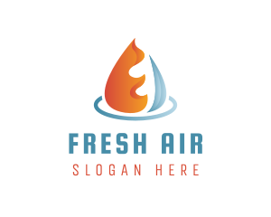 Fire Ice Water Drop logo design