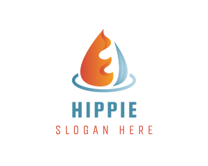 Heating - Fire Ice Water Drop logo design