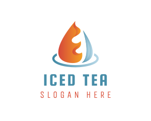 Fire Ice Water Drop logo design