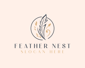 Feather - Quill Feather Writer logo design