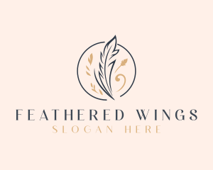 Quill Feather Writer logo design