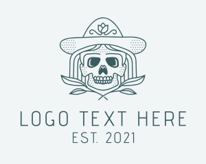 Taqueria - Mexican Skull Hat logo design