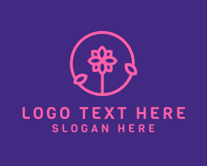 Bloom - Rose Flower Badge logo design