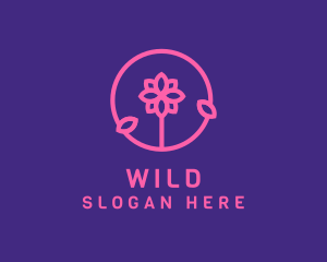 Stroke - Rose Flower Badge logo design