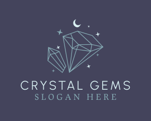 Moon Sparkle Diamond logo design