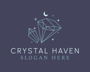 Moon Sparkle Diamond logo design