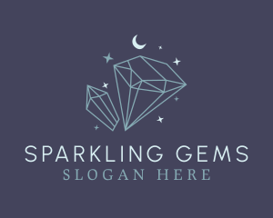 Moon Sparkle Diamond logo design