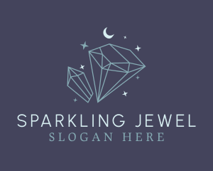 Moon Sparkle Diamond logo design