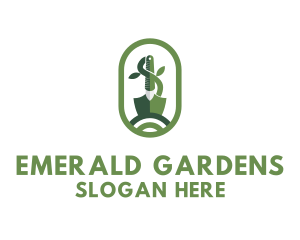 Shovel Plant Landscaping logo design