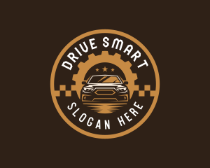 Driving Sedan Mechanic logo design