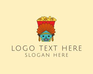 Artisanal - Tribal Mask Nachos logo design