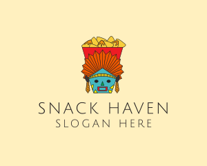 Tribal Mask Nachos  logo design