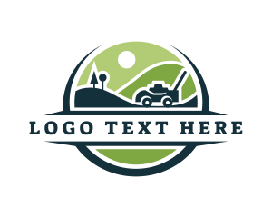 Environment - Lawn Mower Field Landscaping logo design