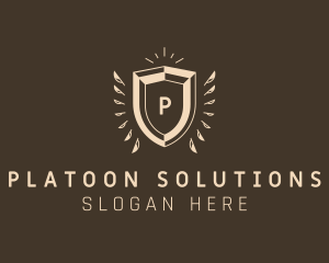 Platoon - Shield Wings Crest University logo design