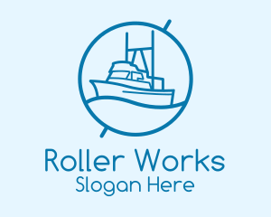 Blue Cargo Ship  Logo