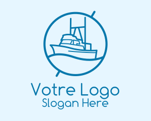 Blue Cargo Ship  Logo