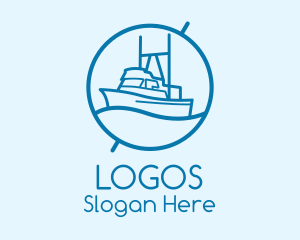 Naval - Blue Cargo Ship logo design
