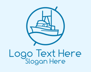 Blue Cargo Ship  Logo