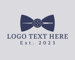 Man - Button Bow Tie Needle logo design