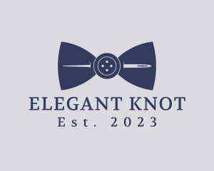 Button Bow Tie Needle logo design