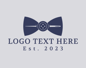 Tailor - Button Bow Tie Needle logo design