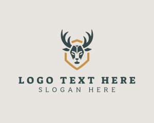 Buck - Deer Horn Hunting logo design