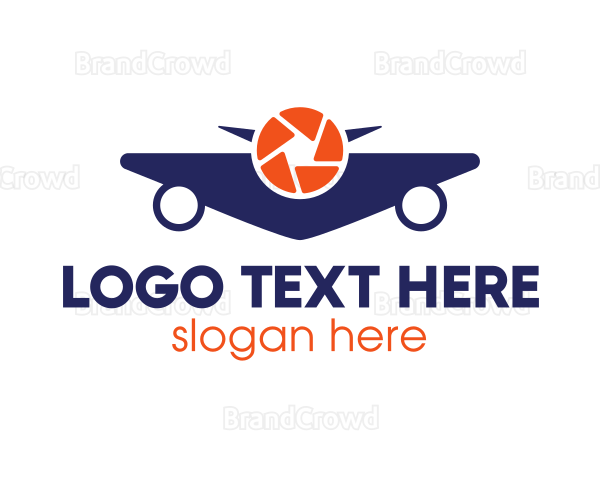 Camera Shutter Airplane Logo