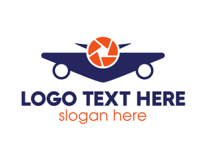 Surveillance - Camera Shutter Airplane logo design