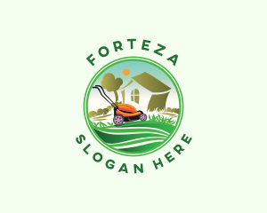 Lawn Mower Gardener logo design