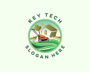 Lawn Mower Gardener logo design