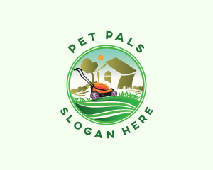 Lawn Mower Gardener logo design