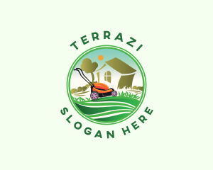 Lawn Mower Gardener logo design