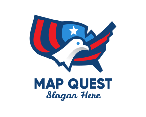 America Dove Map  logo design