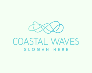 Abstract Wave Line logo design