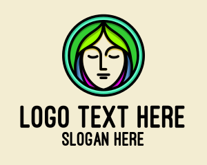 Hair Dye - Colorful Relaxed Woman logo design